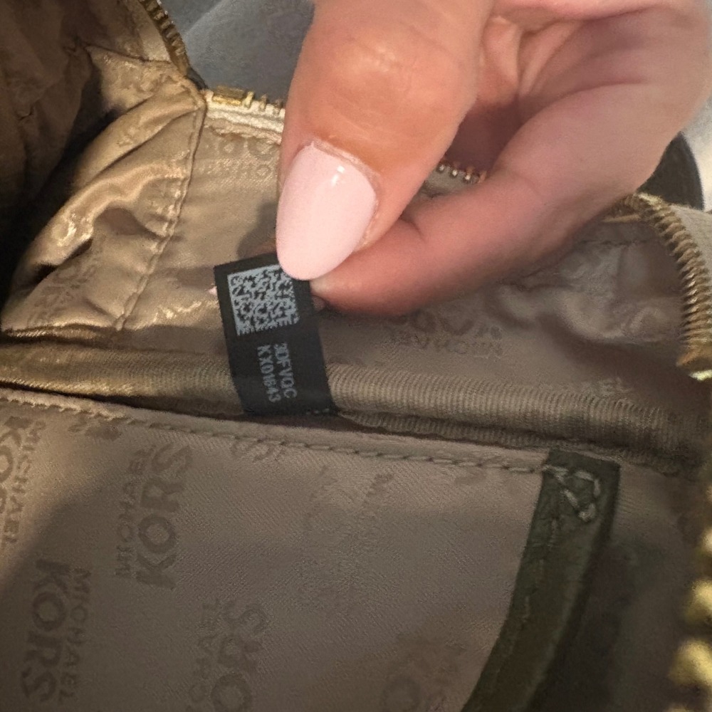 Michael Kors Abbey Medium Backpack Palm Leaf Signature Vanilla Olive 35T8GAYB2B - Picture 7 of 8